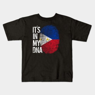 Philippines Flag Fingerprint My Story DNA Filipino Kids T-Shirt